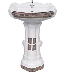 Multi Color Modern P-Trap Hospital Use Low Price Ceramic Sanitaryware Pixel 505 One Piece Basin 430x430x850mm - Product Image 3