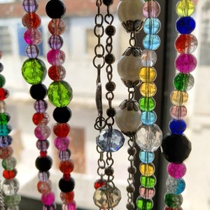 Hanging Door Stopper Wire <b>Hook</b> Organizer Crystal Beads Decor | <b>Car</b> Diffuser Hanging Lights Flower Pot Gemstone Home Decor - Product Image 2