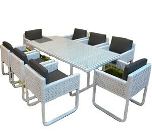 Bộ Đồ Nội Thất Sân Vườn Bằng Mây Poly Việt Nam Bộ Bàn Hình Bầu Dục Mây - Product Image 1