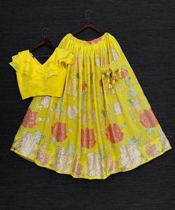 À la mode Georgette beau haut imprimé avec Lehenga fête porter prix de gros Textile vêtement Surat Gujarat ethnique - Product Image 4