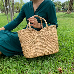 Bolso de Mano para Mujer, Hecho a Mano, Ecológico, Vintage, de Jacinto de Agua, Multifuncional, con Forro de Algodón Rústico, para Compras con Estilo, Regalo Directo - Product Image 6