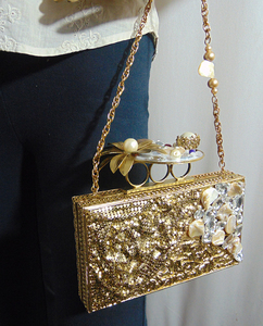 <b>Handbags</b> & Wallets Beaded and Sequined Clutch Evening Bag - Product Image 6