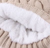Bonnet en laine acrylique rose et gris pour femme, chaud et tendance, avec pompon, collection hiver 2022