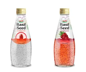 290ml di succo di succo di semi di basilico di litchi campione gratuito con prezzo all'ingrosso OEM ODM disponibile da frutta e succo di verdura semi di basilico