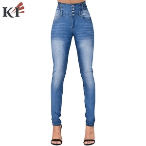 KEVEN IMPEX Wholesale Custom Women Mid <b>Waist</b> Solid Color Straight <b>Jeans</b> Eco-Friendly Breathable Regular Fit Full Length Denim - Product Image 5
