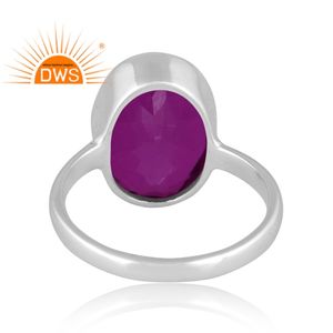 925 plata esterlina fina Natural Doublet Ruby Lite turmalina cuarzo piedra preciosa anillo apilable fabricante de joyas - Product Image 4