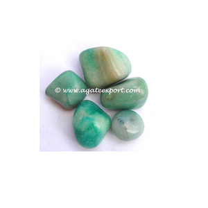 Pierres précieuses d'agate teintées en vert clair avec teinte rose - Product Image 4