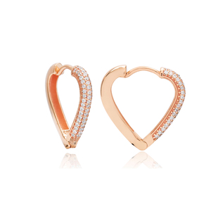 Boucles d'oreilles en pierre Zircon blanc, Design de cœur, classique, turc, vente en gros, bijoux en argent Sterling 925 - Product Image 6