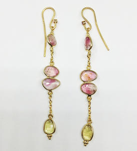 ยาวห้อยเงินสเตอร์ลิง925ที่กำหนดเองทำผู้จัดจำหน่ายขั้นต่ำต่ำผู้หญิงผู้ค้าส่งราคาถูกอัญมณีหลายสีทัวร์มาลีนต่างหู - Product Image 4