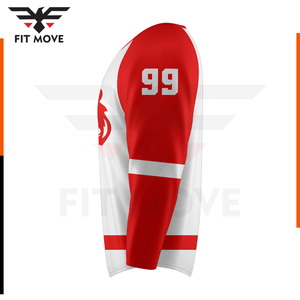 Camiseta de hockey hecha a medida del equipo juvenil 2024, impresión sublimada totalmente personalizable, servicio OEM ODM, ropa deportiva, camiseta de hockey sobre hielo - Product Image 3