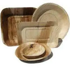 Biodegradable eco friendly disposable areca leaf plates and bowls palm leaf plates