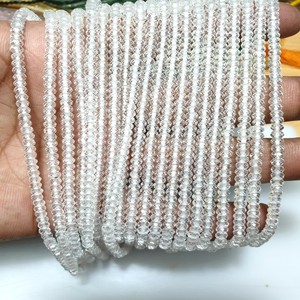 Perles en pierre de topaze à facettes blanches naturelles de 3mm 13 pouces perles de pierres précieuses pour bijoux perles de pierre de topaze - Product Image 5