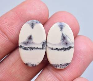 Cabujones de porcelana Natural, piedras preciosas de porcelana, lote de pendientes, piedra suelta - Product Image 1