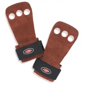Heavy Duty Comfortable And Durable Custom Made Adjustable Weightlifting Leather Material Hand Grips
