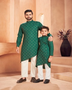 Pyjama en coton vert, père et fils, Combo Kurta, nouvelle collection - Product Image 2