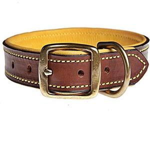 Venta al por mayor de fábrica Respetuoso con el medio ambiente de alta calidad de lujo Sólido Colores vibrantes Collar de perro de cuero genuino Acolchado completo y costura - Product Image 6