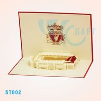 Carte pop-up de stade célèbre, 100% papier fait main, design croisé, souvenir du Vietnam