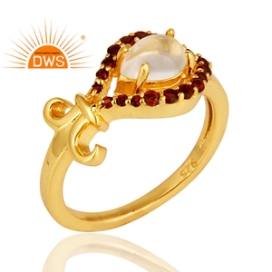 ธรรมชาติโกเมนและโรสควอตซ์แหวนอัญมณีเครื่องประดับขายส่งเงา14พันชุบทอง925เงินออกแบบแหวนเครื่องประดับผู้ผลิต - Product Image 2