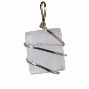 Best Value of Selenite Tumbled Wrap Pendants : Selenite Tumbled Wrap Pendants <b>For</b> Sale - Product Image 1