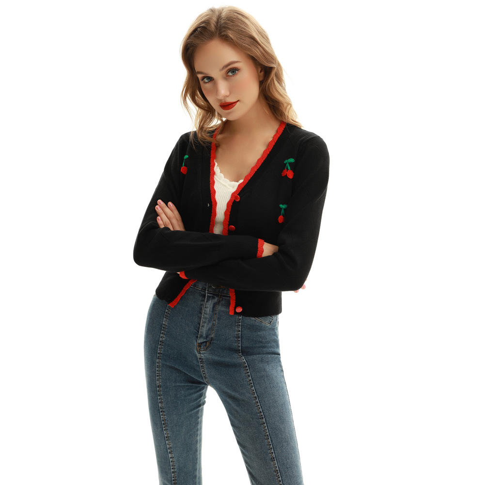 BP Women Long Sleeve V-Neck Knitwear Cardigan Contrast Sweater