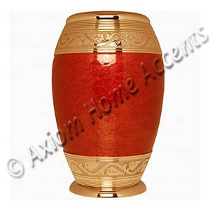 Urna de cremación de latón macizo, esmalte de Color rojo y azul, urna de funeral chapada en níquel para cenizas humanos por Axiom, acentos para el hogar - Product Image 6