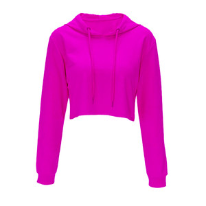 Sudadera corta de manga larga para mujer, Jersey personalizado de alta calidad con capucha para gimnasio y club, venta al por mayor, 2021 - Product Image 1