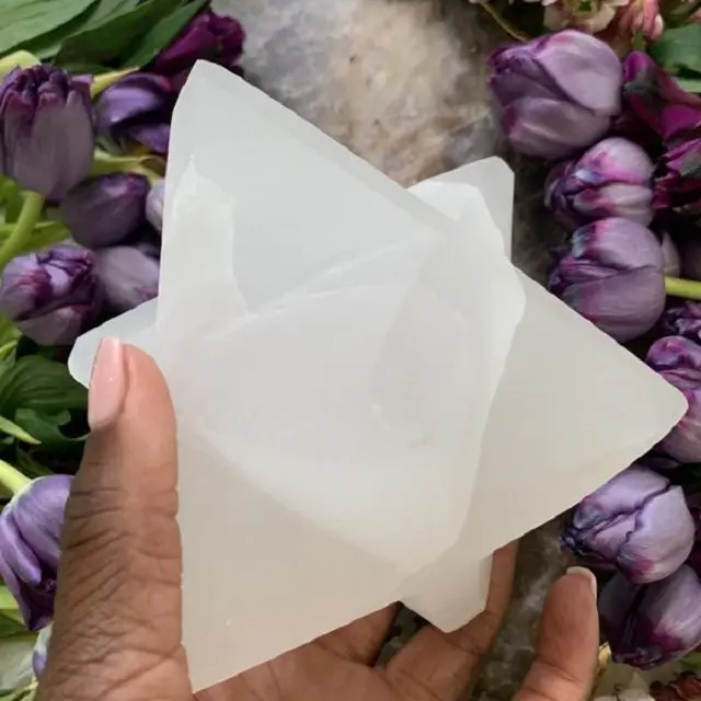 Beautiful Natural Healing Crystal Selenite Merkaba Star Wholesale Best Quality Merkaba Star For Sale