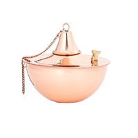 Lampe à huile Tiki en laiton massif, torche Tiki de forme ronde de meilleure qualité avec reniflard à un prix abordable