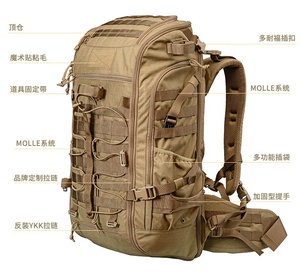 Yakeda 1000D tùy chỉnh lớn bền bánh ngoài trời đào tạo đi bộ đường dài đi du lịch Sa Mạc <span class=keywords><strong>Camo</strong></span> túi không thấm nước chiến thuật ba lô - Product Image 4