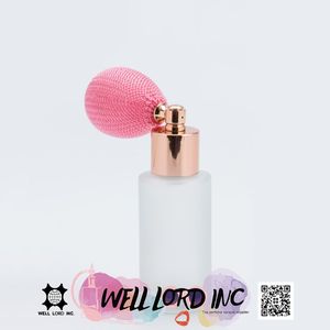 Flacon de parfum de luxe vintage en verre cylindrique vide de 30 ml avec pompe à vaporisateur mate, logo personnalisé en couleur - Product Image 2