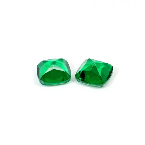 Dupla almofada <span class=keywords><strong>esmeralda</strong></span> verde quartz, 7.25 cts corte 10mm 1 par pedra preciosa solta