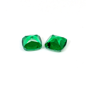 10mm Coussin Coupe Émeraude Vert Doublet Quartz 7.25 Cts 1 Paire De Pierres Précieuses Naturelles En Vrac - Product Image 1