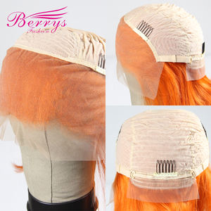 Berrysfashion <span class=keywords><strong>cabello</strong></span> brasileño Remy encaje frontal Bob pelucas 13*4 recto marrón claro encaje gris rojo azul raíces oscuras mujeres - Product Image 5