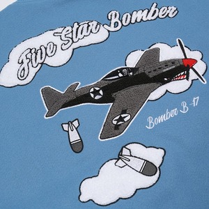 Chaqueta bomber de manga con costuras de cuero PU para hombre, uniforme de béisbol Vintage holgado con bordado de dibujos animados para pareja, precio barato - Product Image 5