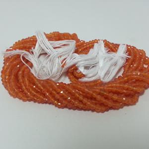 สายลูกปัดพลอยคาร์เนเลี่ยนธรรมชาติ4มม. แบบเหลี่ยมเพชรพลอยหลวม - Product Image 3