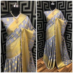 Vêtements ethniques Fabrication en gros Surat Sana Travail de broderie en soie Hot Fix Travail de diamant Saree avec chemisier Pièce Vêtements à bas prix - Product Image 2