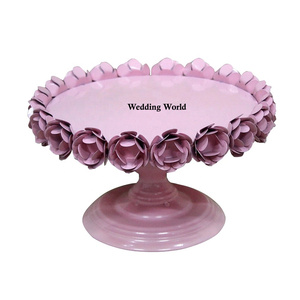 Support à gâteau en métal Support à gâteau de créateur fait main de qualité supérieure Support à gâteau en métal de luxe poli et brillant de forme ronde Nouveau - Product Image 5