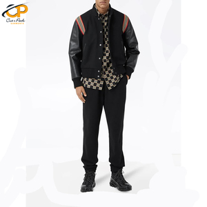Veste d'varsity en cuir pour homme, OEM, styliste personnalisé, manches en cuir, boléro - Product Image 2