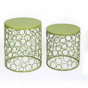 2 거품 디자인 금속 사이드 테이블 디자이너 커피 테이블 거실 및 사무실 가구 녹색 엔드 테이블 판매