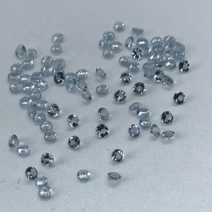 Piedras preciosas sueltas semipreciosas de corte redondo facetado, aguamarina Natural de 3,5mm, calidad AAA, de fabricante indio - Product Image 1