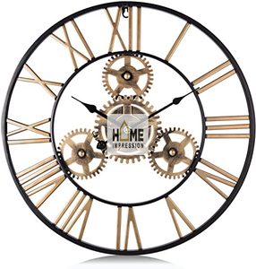 Horloge murale de luxe décorative en métal, avec Texture de marbre, couleur or, pour mariage et maison, nouvelle collection - Product Image 2