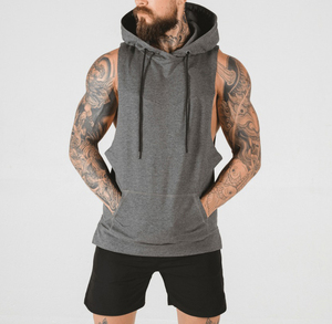 New Design <b>Men's</b> Zip <b>Hoodie</b> 100% Heavyweight Cotton Digital Printing Acid Wash High Quality Terry Logo Graphic <b>sleeveless</b> Hood - Product Image 3