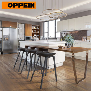 Armoires de cuisine design de style européen, grandes et modulaires, couleur <span class=keywords><strong>blanc</strong></span> crème, avec îlot, évier et robinet - Product Image 2