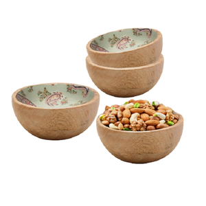 Juego de 2 cuencos de madera impresos para servir comida, uso de ensalada, cuencos de arroz, sopa y frutas de la mejor calidad - Product Image 6