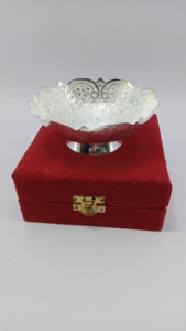 Latest Eco-Friendly Round Serving Bowl Silver Plated Metal Home and Table <b>Decor</b> <b>Item</b> Gift <b>for</b> Dry Fruit Storage - Product Image 3