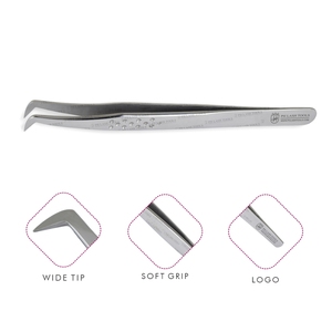 De acero inoxidable de alta calidad de extensión de pestañas pinzas de punta ancha con etiqueta privada y adoraba diseño en extensión de pestañas pinzas - Product Image 1