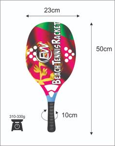 Raquettes de beach tennis avec face en fibre de carbone de 20 mm, poignée en fibre de carbone, filet en fibre de verre, poids 310-330 g, longueur 50 cm - Product Image 3