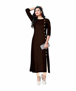 Kurtis pour dames en coton Reyon Dernier design de mode Anarkali Suit avec veste Dupatta Robe de soirée indienne à prix de gros vêtements - Product Image 6