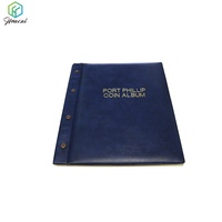 Koleksi stempel koin Logo kustom Folder kulit dengan PVC Foil/penutup PU untuk dekorator-Fitur DIY Promosi