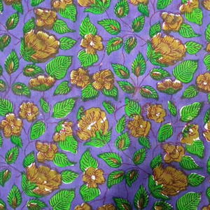 Tela 100% algodón con estampado a mano, tejido de algodón orgánico en Color violeta a rayas ISO - Product Image 2